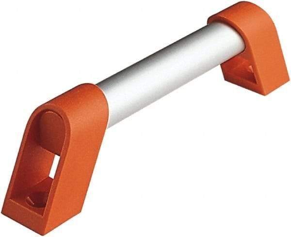 Electro Hardware - 13.78" Between Centers 1/4" Hole, Plastic/Aluminum Tubular Pull Handle - 1.02" Handle Width, 2.09" Handle Height, 14.71" OAL, 0.79" Handle Diam, Plastic Finish - Industrial Tool & Supply