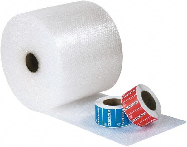 Made in USA - 125' Long x 12" Wide x 1/2" Thick, Bubble Roll - Clear - Industrial Tool & Supply