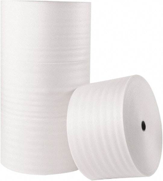 Made in USA - 900' Long x 12" Wide x 1/16" Thick, Polyethylene Foam - White - Industrial Tool & Supply