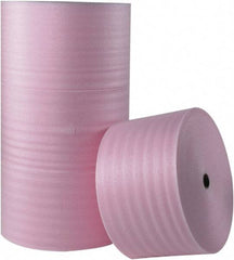 Made in USA - 550' Long x 24" Wide x 1/8" Thick, Polyethylene Foam - Pink - Industrial Tool & Supply