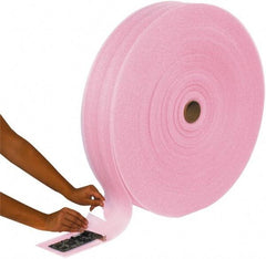 Made in USA - 6,600" Long x 12" Wide, Antistatic Foam Roll - Pink, Standard Grade - Industrial Tool & Supply