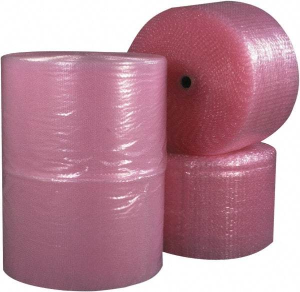 Made in USA - 3,000" Long x 48" Wide, Antistatic Bubble Roll - Pink, Standard Grade - Industrial Tool & Supply