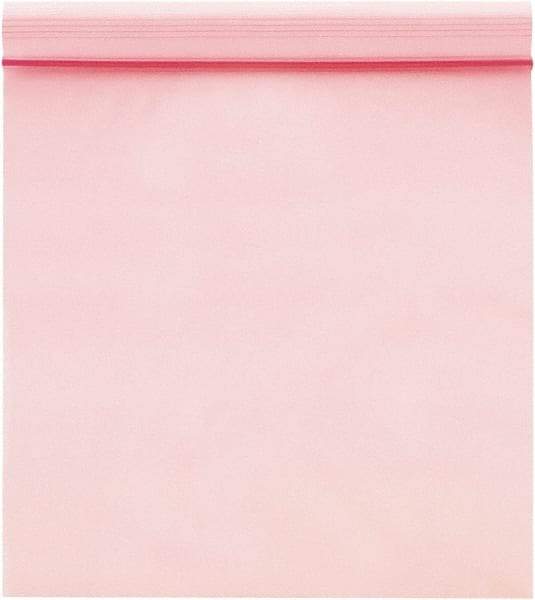 Value Collection - 12" Long x 10" Wide, 4 mil Thick, Self Seal Antistatic Poly Bag - Pink, Heavy-Duty Grade - Industrial Tool & Supply