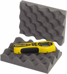 Made in USA - 6" Wide x 2" Thick, Convoluted Foam - Charcoal - Industrial Tool & Supply