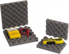 Made in USA - 24" Wide x 2" Thick, Convoluted Foam - Charcoal - Industrial Tool & Supply