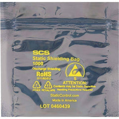 Made in USA - 6" Long x 6" Wide, 3.1 mil Thick, Self Seal Static Shield Bag - Transparent, Metal-In, Standard Grade - Industrial Tool & Supply