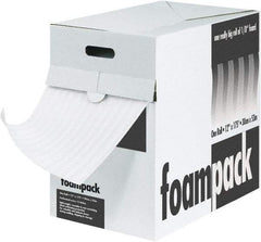 Made in USA - 85' Long x 12" Wide x 1/4" Thick, Polyethylene Foam - White - Industrial Tool & Supply