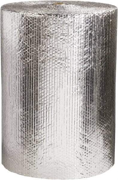 Made in USA - 125' Long x 24" Wide x 3/16" Thick, Bubble Roll - Silver - Industrial Tool & Supply
