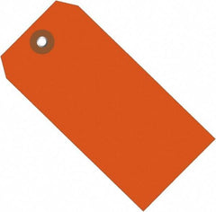 Made in USA - 6-1/4" High x 3-1/8" Long, Safety & Facility Blank Tag - Orange Vinyl - Industrial Tool & Supply