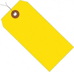 Made in USA - 6-1/4" High x 3-1/8" Long, Safety & Facility Blank Tag - Yellow Vinyl - Industrial Tool & Supply
