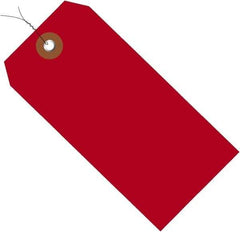 Made in USA - 6-1/4" High x 3-1/8" Long, Safety & Facility Blank Tag - Red Vinyl - Industrial Tool & Supply