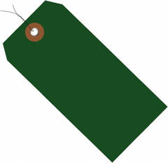 Made in USA - 6-1/4" High x 3-1/8" Long, Safety & Facility Blank Tag - Green Vinyl - Industrial Tool & Supply