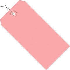 Made in USA - 4-3/4" High x 2-3/8" Long, Safety & Facility Blank Tag - Pink Cardstock - Industrial Tool & Supply