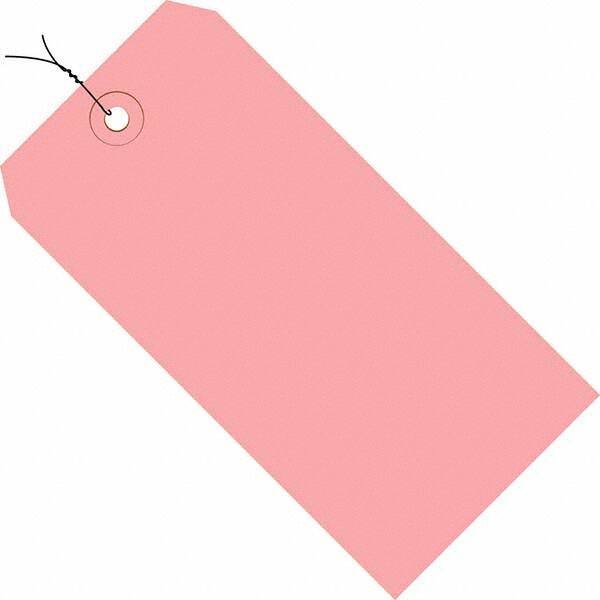 Made in USA - 5-1/4" High x 2-5/8" Long, Safety & Facility Blank Tag - Pink Cardstock - Industrial Tool & Supply