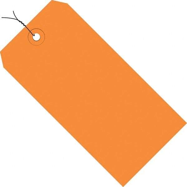 Made in USA - 3-1/4" High x 1-5/8" Long, Safety & Facility Blank Tag - Orange Cardstock - Industrial Tool & Supply