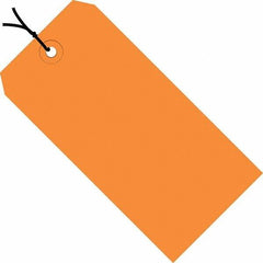 Made in USA - 5-3/4" High x 2-7/8" Long, Safety & Facility Blank Tag - Orange Cardstock - Industrial Tool & Supply