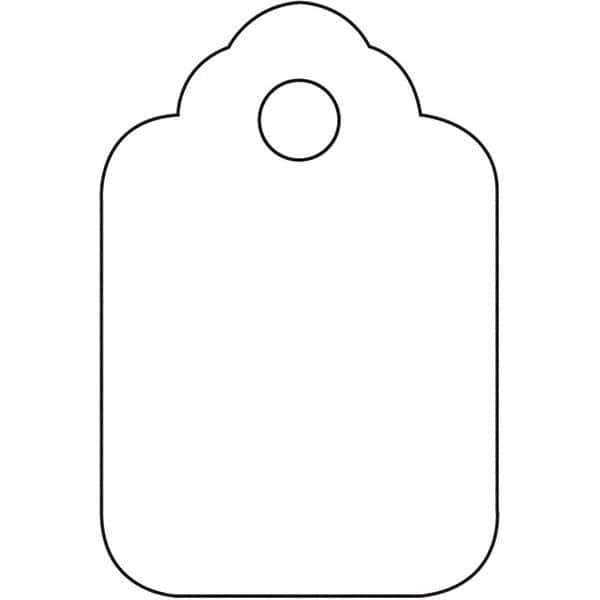 Made in USA - 1-1/8" High x 1-3/4" Long, Safety & Facility Blank Tag - White Cardstock - Industrial Tool & Supply