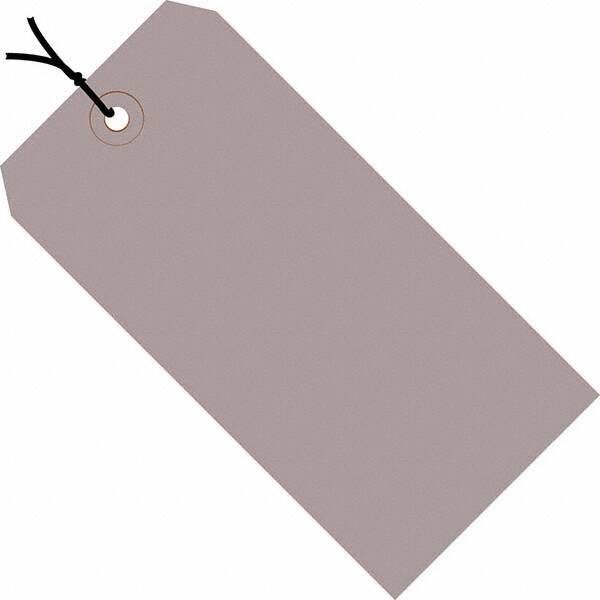 Made in USA - 5-1/4" High x 2-5/8" Long, Safety & Facility Blank Tag - Gray Cardstock - Industrial Tool & Supply