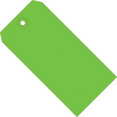 Made in USA - 6-1/4" High x 3-1/8" Long, Safety & Facility Blank Tag - Green Cardstock - Industrial Tool & Supply