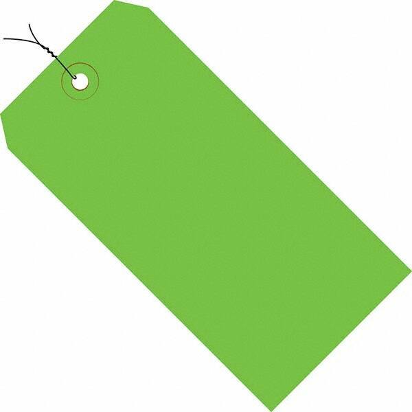 Made in USA - 3-3/4" High x 1-7/8" Long, Safety & Facility Blank Tag - Green Cardstock - Industrial Tool & Supply