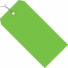 Made in USA - 3-3/4" High x 1-7/8" Long, Safety & Facility Blank Tag - Green Cardstock - Industrial Tool & Supply