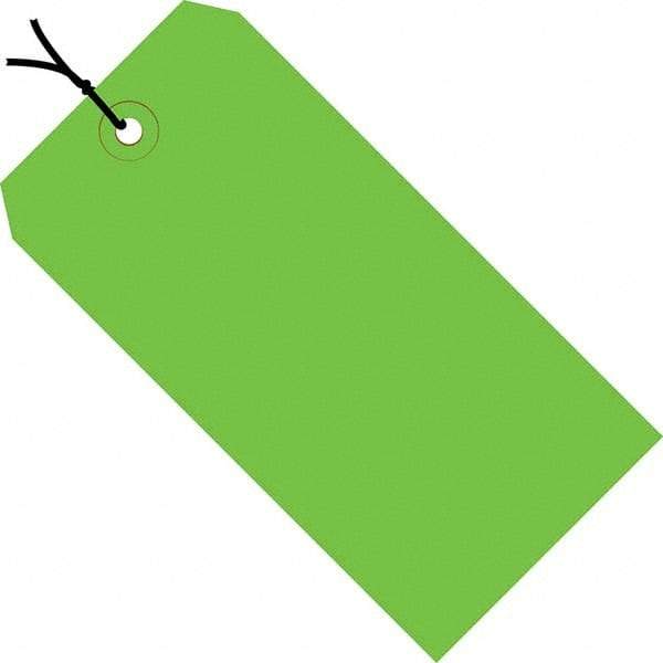 Made in USA - 5-1/4" High x 2-5/8" Long, Safety & Facility Blank Tag - Green Cardstock - Industrial Tool & Supply