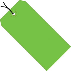 Made in USA - 5-1/4" High x 2-5/8" Long, Safety & Facility Blank Tag - Green Cardstock - Industrial Tool & Supply