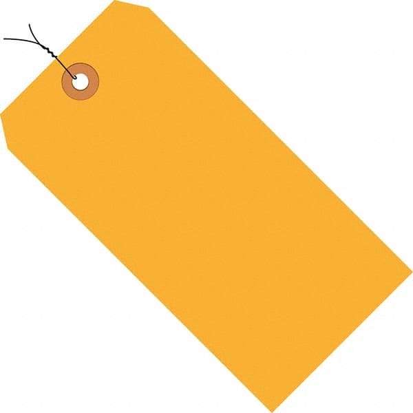 Made in USA - 4-1/4" High x 2-1/8" Long, Safety & Facility Blank Tag - Fluorescent Orange Cardstock - Industrial Tool & Supply