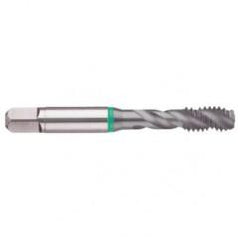 12-24 2B 3-Flute Cobalt Green Ring Semi-Bottoming 40 degree Spiral Flute Tap-TiCN - Industrial Tool & Supply