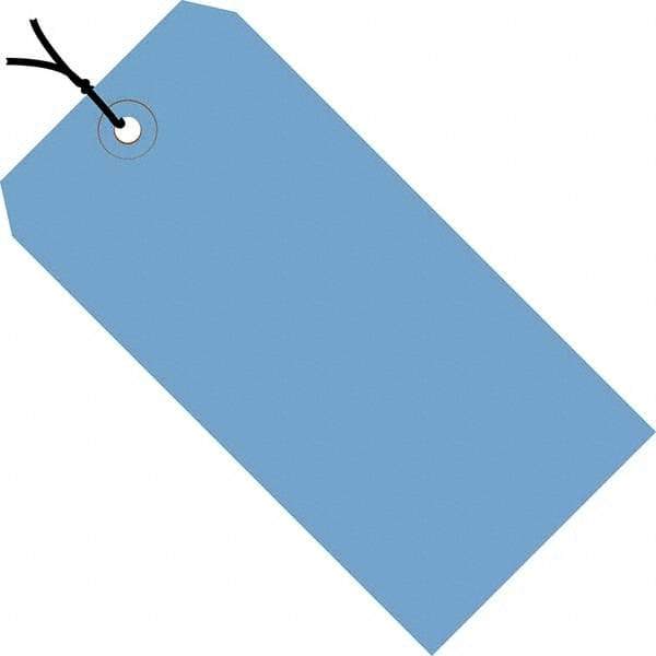 Made in USA - 6-1/4" High x 3-1/8" Long, Safety & Facility Blank Tag - Dark Blue Cardstock - Industrial Tool & Supply