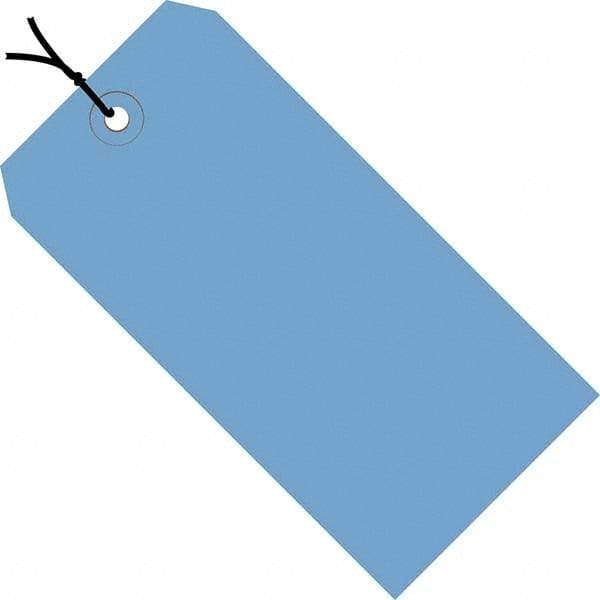 Made in USA - 5-3/4" High x 2-7/8" Long, Safety & Facility Blank Tag - Dark Blue Cardstock - Industrial Tool & Supply