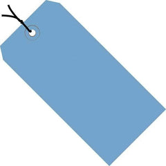Made in USA - 5-3/4" High x 2-7/8" Long, Safety & Facility Blank Tag - Dark Blue Cardstock - Industrial Tool & Supply