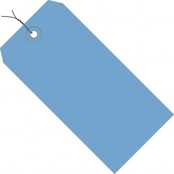 Made in USA - 4-3/4" High x 2-3/8" Long, Safety & Facility Blank Tag - Dark Blue Cardstock - Industrial Tool & Supply