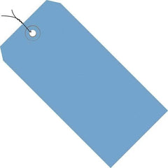 Made in USA - 4-3/4" High x 2-3/8" Long, Safety & Facility Blank Tag - Dark Blue Cardstock - Industrial Tool & Supply