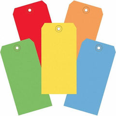 Made in USA - 6-1/4" High x 3-1/8" Long, Safety & Facility Blank Tag - Assorted Color Cardstock - Industrial Tool & Supply