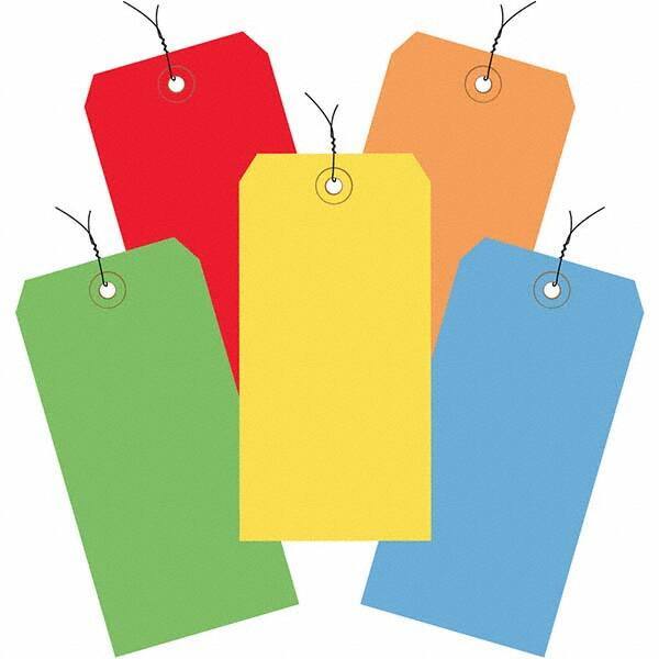 Made in USA - 4-3/4" High x 2-3/8" Long, Safety & Facility Blank Tag - Assorted Color Cardstock - Industrial Tool & Supply