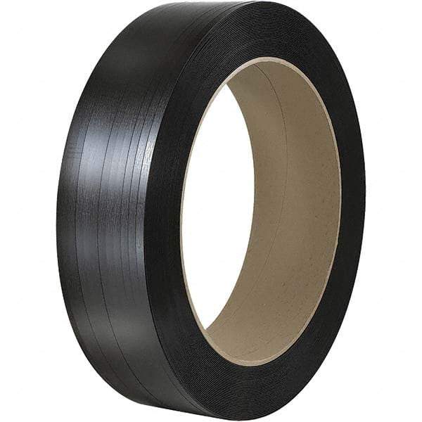 Made in USA - 4,400' Long x 5/8" Wide, Coil Case Polyester Hand Strapping - 900 Lb Capacity, 0.025" Thick - Industrial Tool & Supply