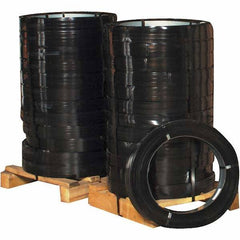 Made in USA - 670' Long x 1-1/4" Wide, Ribbon Wound Coil Steel Strapping - 5,800 Lb Capacity, 0.035" Thick - Industrial Tool & Supply