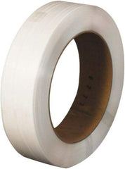 Made in USA - 9,000' Long x 1/2" Wide, Coil Case Polypropylene Strapping - 300 Lb Capacity, 0.017" Thick - Industrial Tool & Supply