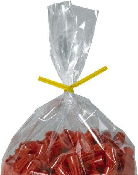 Made in USA - 6" Long, Bag Tie - Yellow - Industrial Tool & Supply