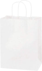 Made in USA - Kraft Grocery Bag - 8 x 4-1/2 x 10-1/4, White - Industrial Tool & Supply