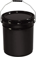 Made in USA - 5 Gal Gray Cylinder Metal Pail - 13-3/8" High - Industrial Tool & Supply