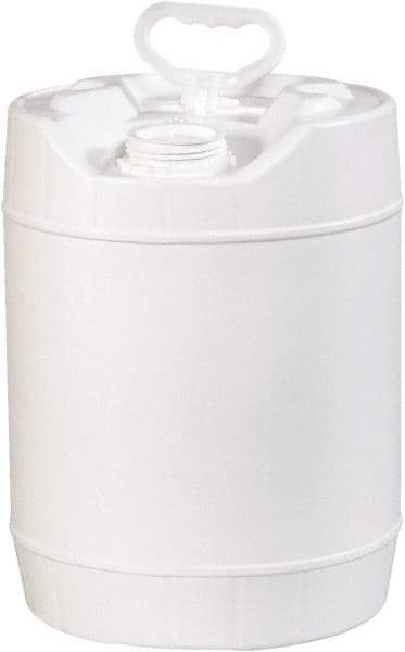 Made in USA - 5 Gal White Cylinder Metal Pail - 13-3/8" High - Industrial Tool & Supply