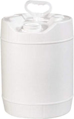 Made in USA - 5 Gal White Cylinder Metal Pail - 13-3/8" High - Industrial Tool & Supply