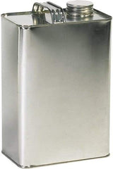 Made in USA - 1 Gal Gray Rectangular Metal Can - 10" High - Industrial Tool & Supply