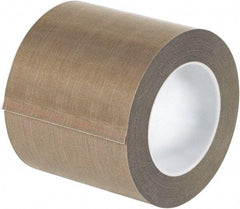 Made in USA - 18 Yd Long x 4" Wide, Brown Silicone PTFE Tape - 3 mil Thick - Industrial Tool & Supply