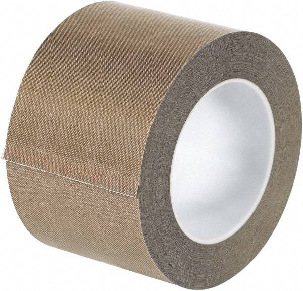 Made in USA - 18 Yd Long x 3" Wide, Brown Silicone PTFE Tape - 3 mil Thick - Industrial Tool & Supply
