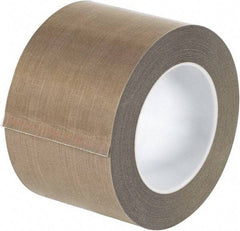Made in USA - 18 Yd Long x 3" Wide, Brown Silicone PTFE Tape - 3 mil Thick - Industrial Tool & Supply