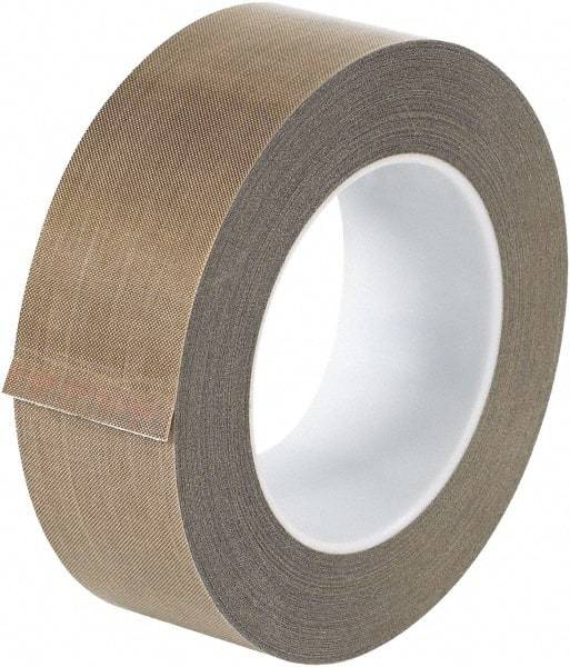Made in USA - 18 Yd Long x 1-1/2" Wide, Brown Silicone PTFE Tape - 3 mil Thick - Industrial Tool & Supply