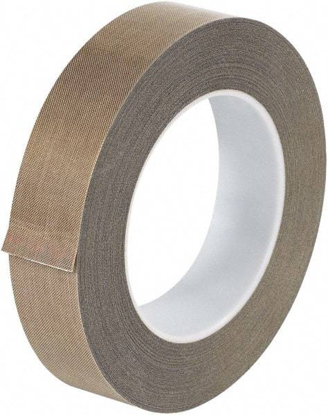 Made in USA - 18 Yd Long x 1" Wide, Brown Silicone PTFE Tape - 5 mil Thick - Industrial Tool & Supply